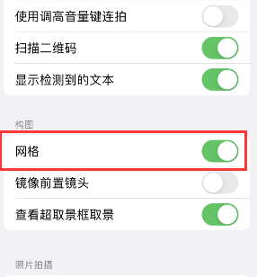 沈河苹果手机维修网点分享iPhone如何开启九宫格构图功能